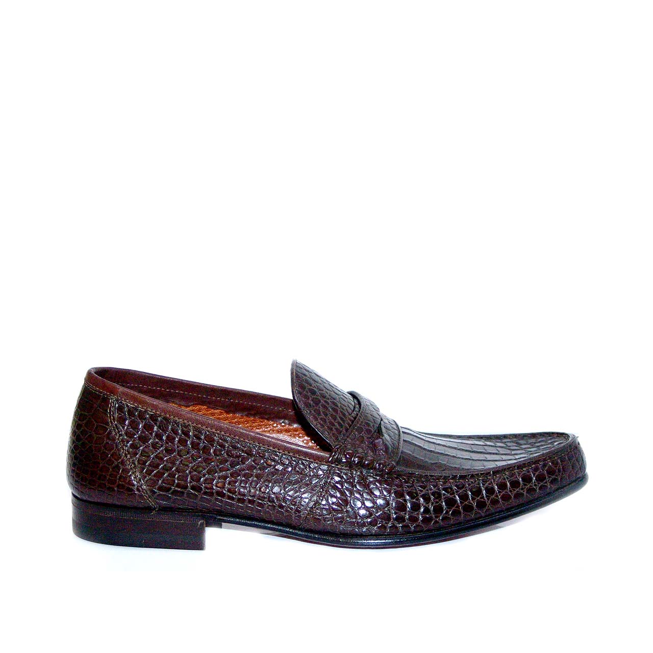A. Testoni 60082 Alligator Penny Loafer