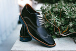 Michael Toschi Luciano Wingtip Brogues Black / Blue Sole