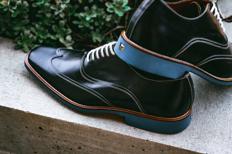 Michael Toschi Luciano Wingtip Brogues Black / Blue Sole