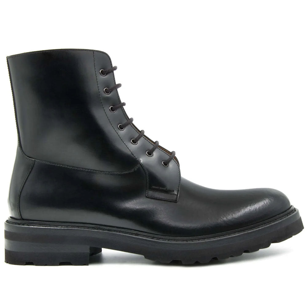 Il Gergo Trader Shiny Leather Lace Up Boot Black