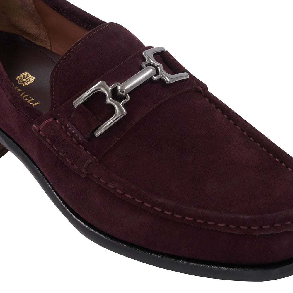 Bruno Magli Trieste Suede Moccasin Burgundy