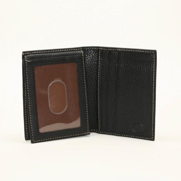 Torino Leather Tumbled L-fold wallet - Black