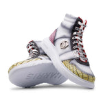Harris Firenze 1913 Crocodile Print High Top Sneakers White