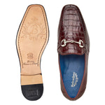 Belvedere Udine Genuine Caiman & Lizard Loafers Burgundy