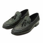 Vinci Leather The Bethesda Python Tassel Loafers Green (18621 Y-1)