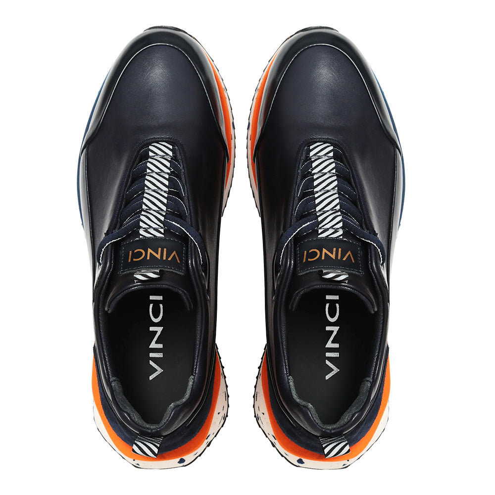Vinci Leather The Milford Leather Sneaker Navy