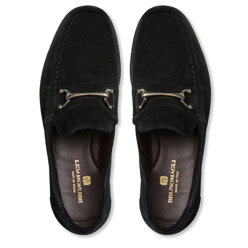 Bruno Magli Veneto Suede Bit Loafer Black