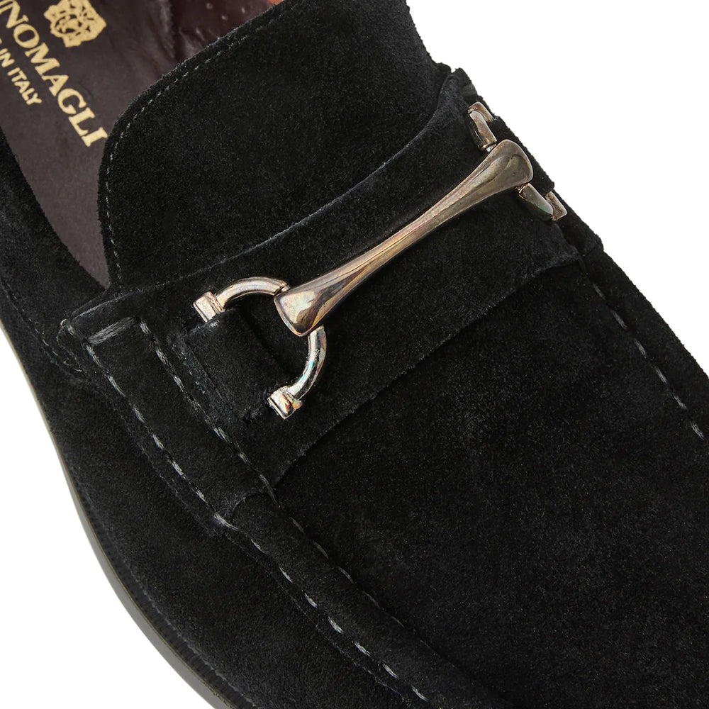 Bruno Magli Veneto Suede Bit Loafer Black