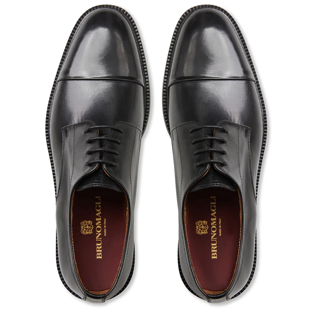 Bruno Magli Aydin Cap Toe Leather Derby Black