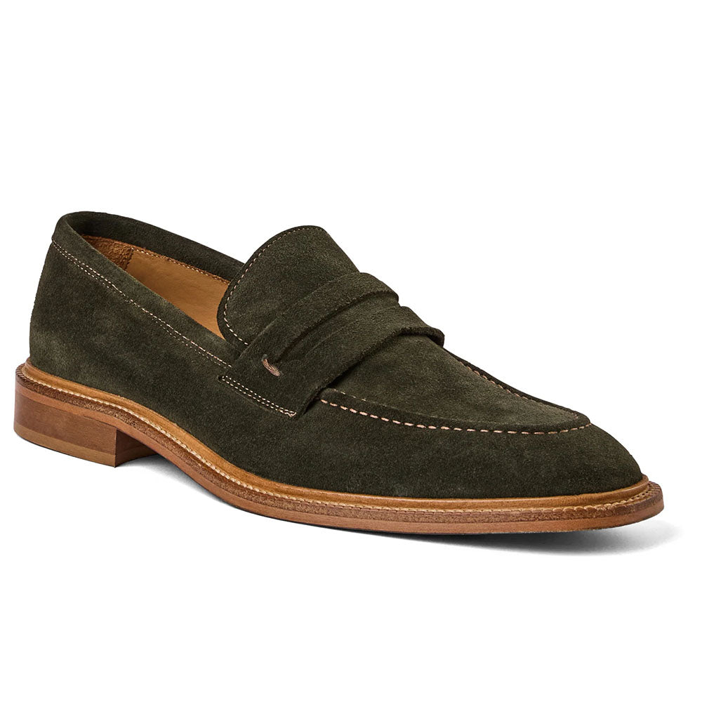 Bruno Magli Venezia Italian Suede Penny Loafer Olive
