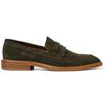 Bruno Magli Venezia Italian Suede Penny Loafer Olive