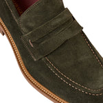 Bruno Magli Venezia Italian Suede Penny Loafer Olive