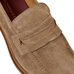 Bruno Magli Venezia Italian Suede Penny Loafer Taupe