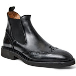 Bruno Magli Vespa Calfskin Wingtip Chelsea Boot Black