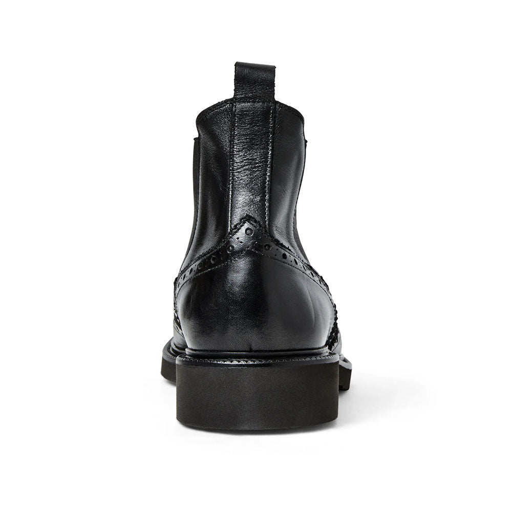 Bruno Magli Vespa Calfskin Wingtip Chelsea Boot Black