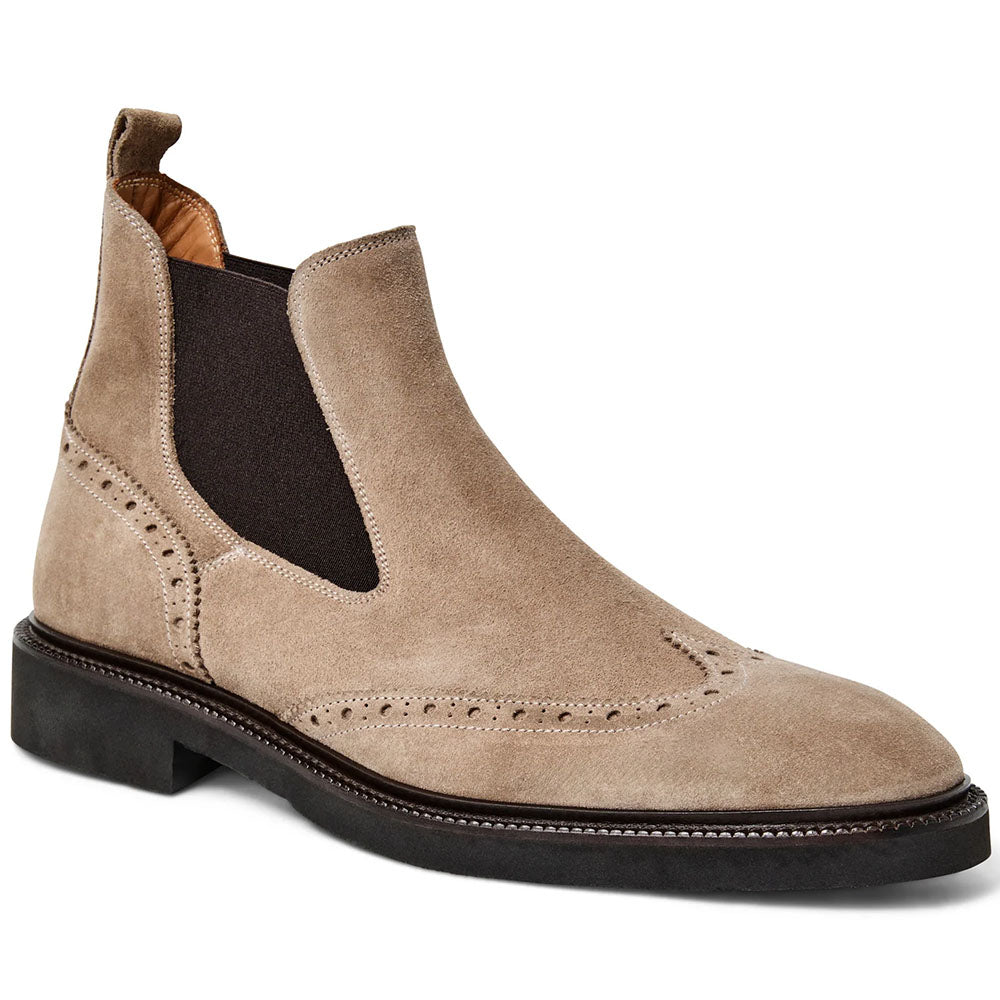 Bruno Magli Vespa Suede Wingtip Chelsea Boot Taupe