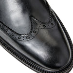 Bruno Magli Vespa Calfskin Wingtip Chelsea Boot Black