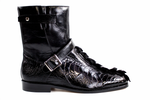 Belvedere Vibo Hornback & Ostrich Boots Black