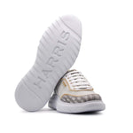 Harris Firenze 1913 Crocodile Print Leather Sneaker Beige