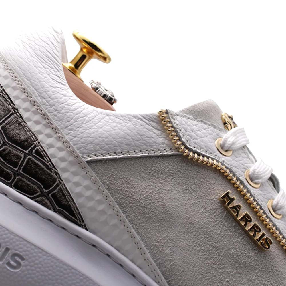 Harris Firenze 1913 Crocodile Print Leather Sneaker Beige