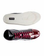Belvedere Vitale Eel & Calfskin High Top Sneakers Dark Burgundy / Black