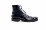 Belvedere Vito Calfskin & Alligator Wingtip Boots Antique Navy