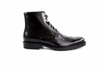 Belvedere Vito Calfskin & Alligator Wingtip Boots Black