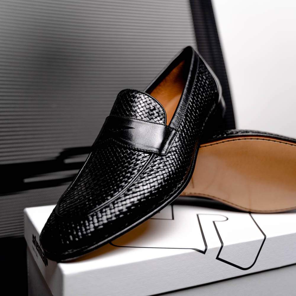 Stemar Viareggio Woven Loafers Black