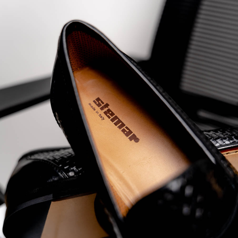 Stemar Viareggio Woven Loafers Black