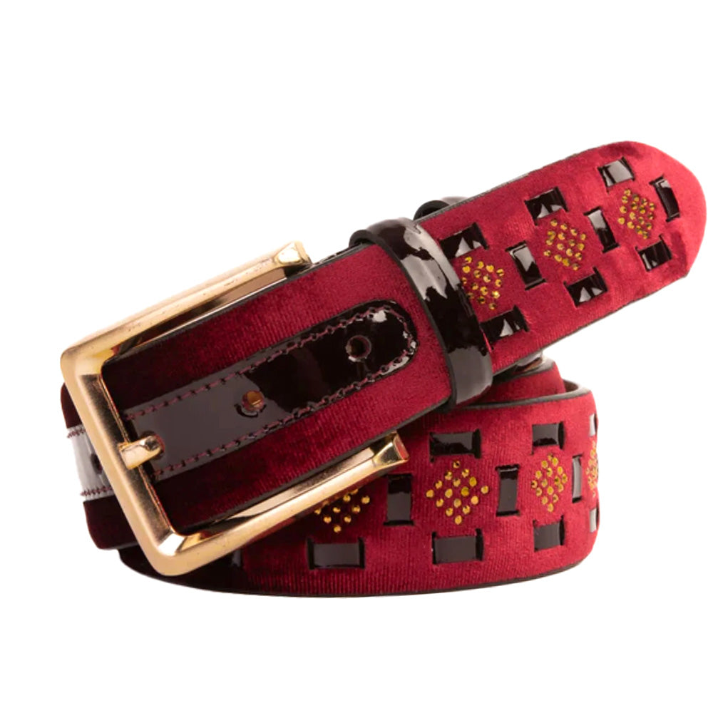 Vinci Leather The Vicino Burgundy Leather Belt