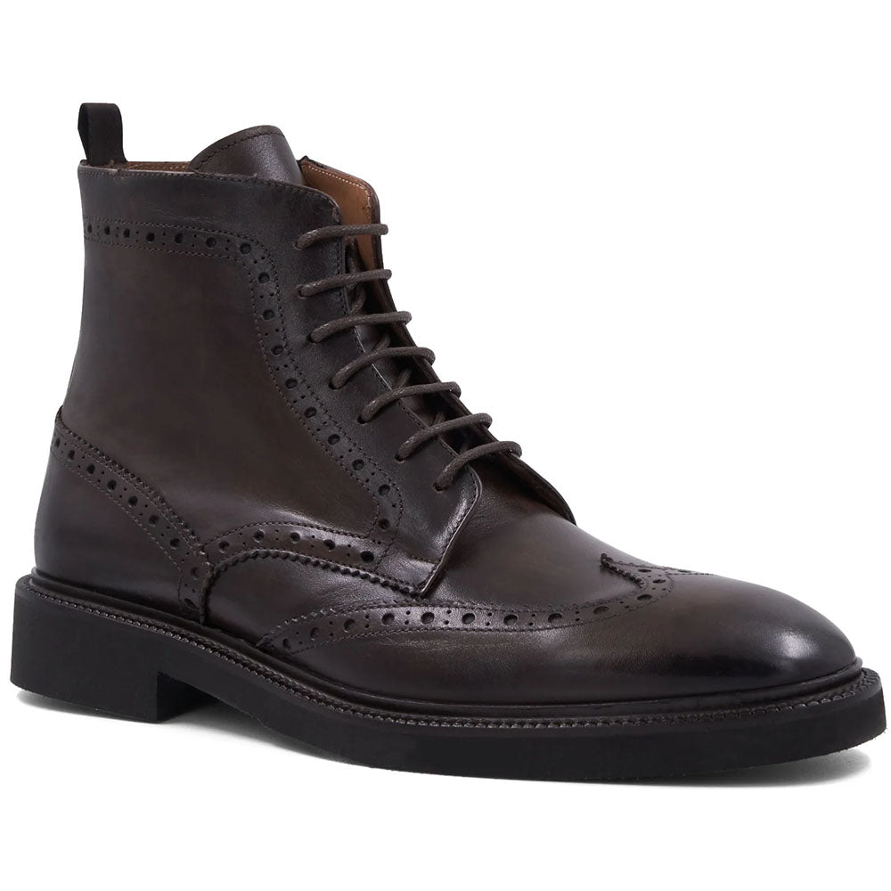Bruno Magli Vincenzo Leather Wingtip Boot Dark Brown