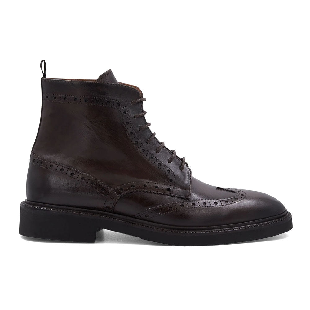 Bruno Magli Vincenzo Leather Wingtip Boot Dark Brown