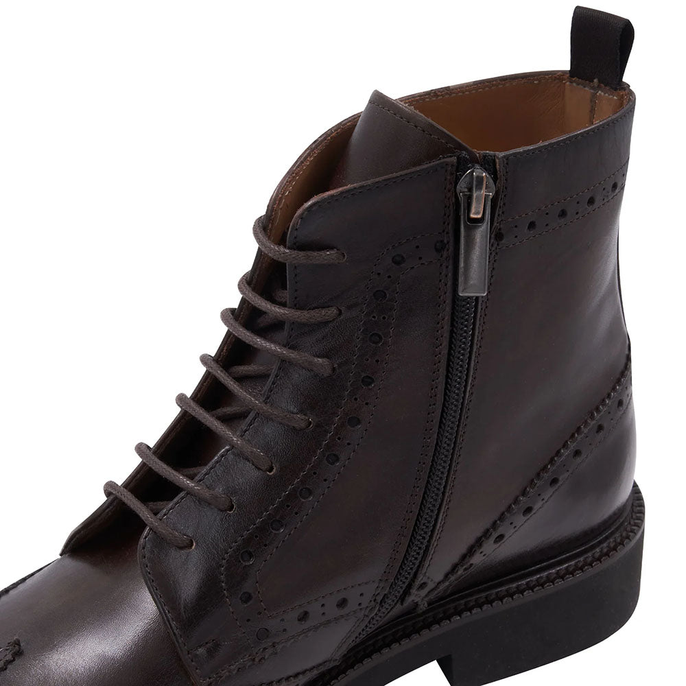 Bruno Magli Vincenzo Leather Wingtip Boot Dark Brown