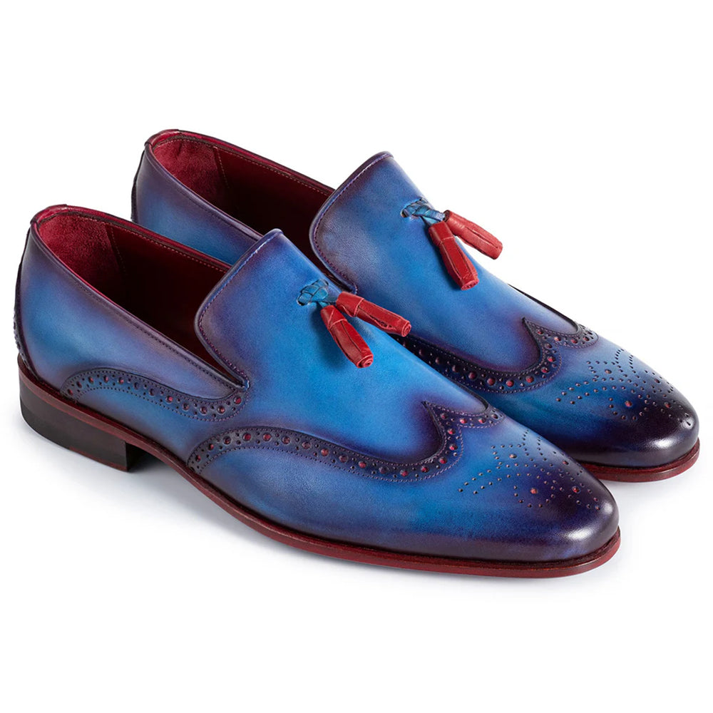 Paul Parkman Wingtip Tassel Loafers Blue