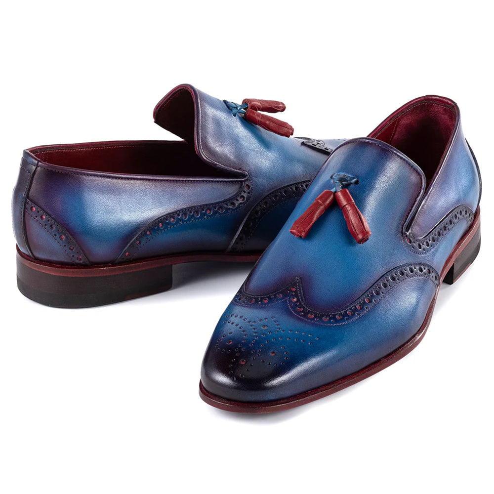 Paul Parkman Wingtip Tassel Loafers Blue