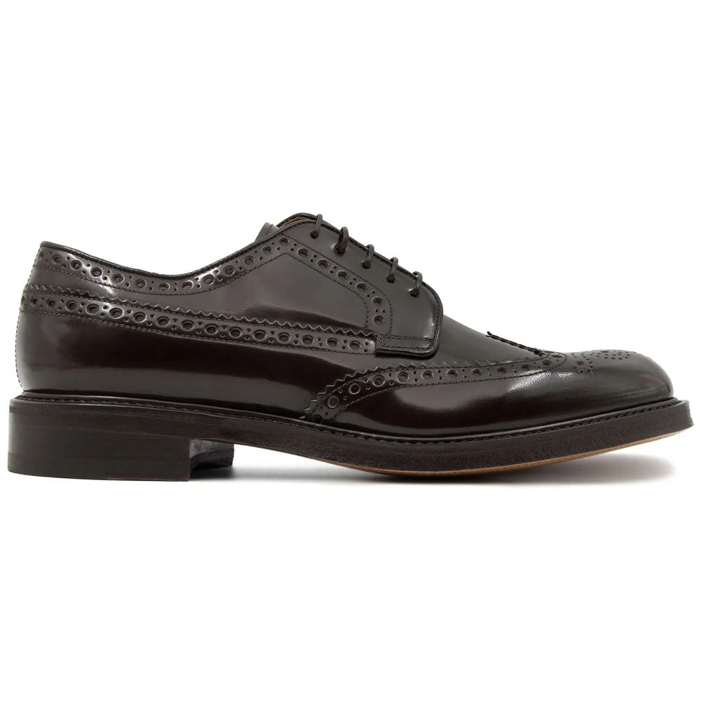 Il Gergo William Shiny Leather Wingtip Derby Coffee