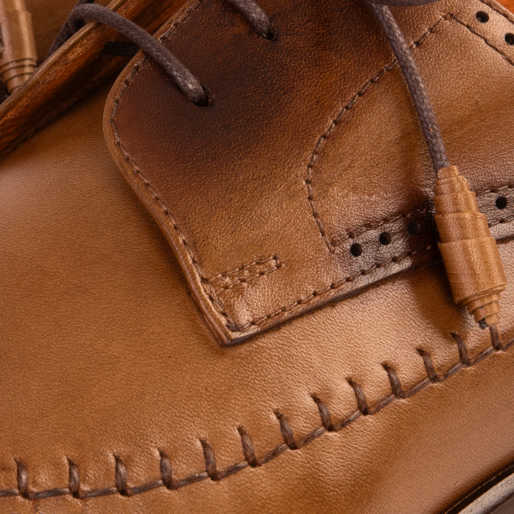 Vinci Leather The Moon Leather Derby Shoes Tan