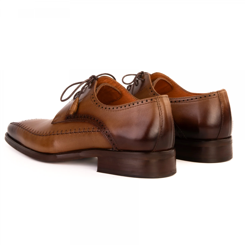 Vinci Leather The Moon Leather Derby Shoes Tan