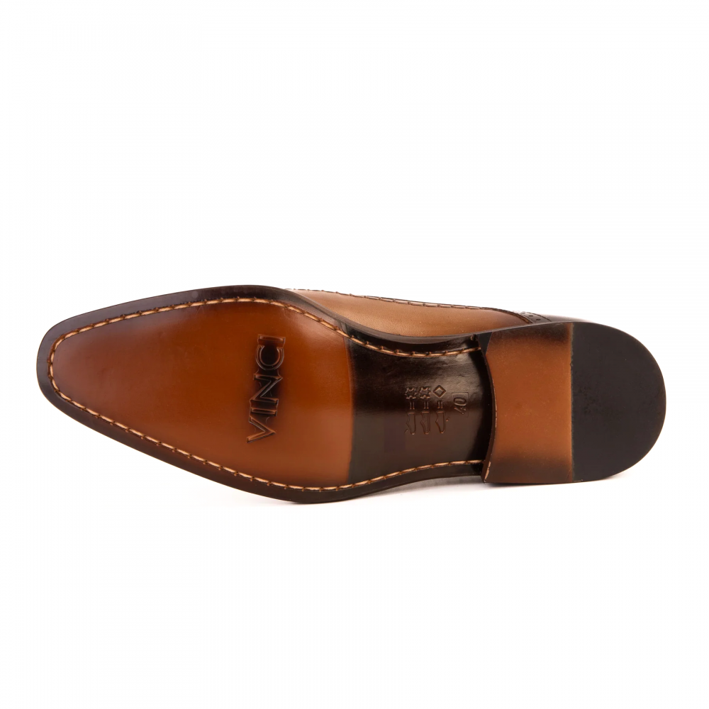 Vinci Leather The Moon Leather Derby Shoes Tan