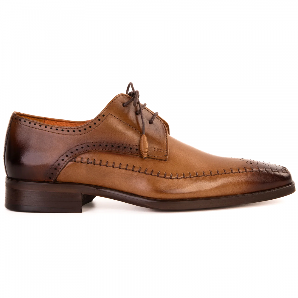 Vinci Leather The Moon Leather Derby Shoes Tan