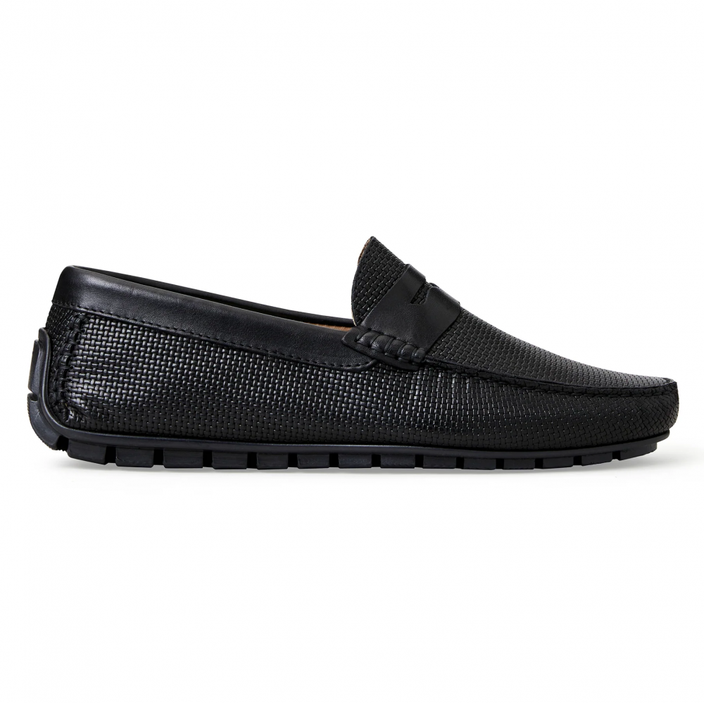 Bruno Magli Woven Slip-on Driving Moccasin Black