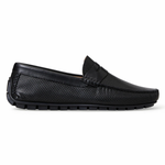 Bruno Magli Xane Woven Leather Casual Slip-on Driving Moccasin Black