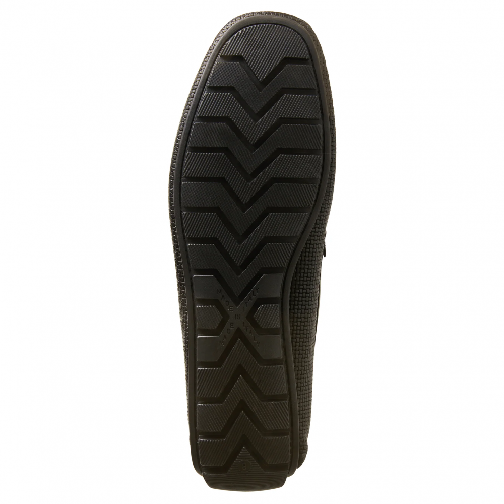 Bruno Magli Xane Woven Leather Casual Slip-on Driving Moccasin Black