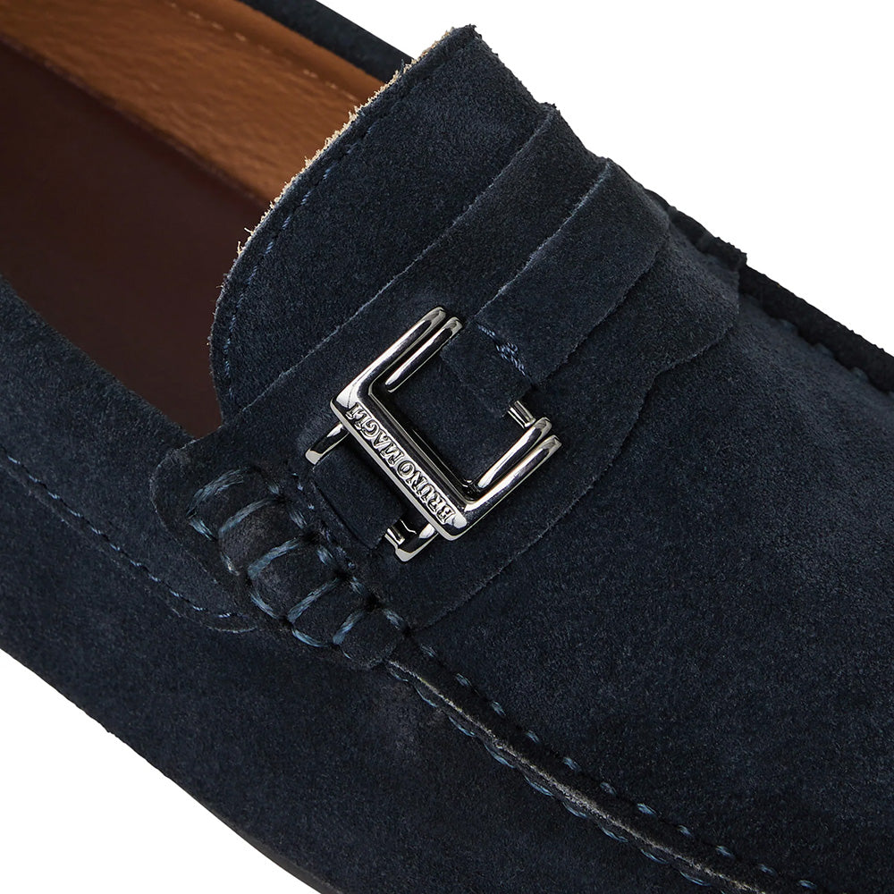 Bruno Magli Xanto Casual Suede Moccasin Navy