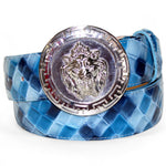 Emilio Franco Couture NS1 Patent Croco Print Belt Navy Combo