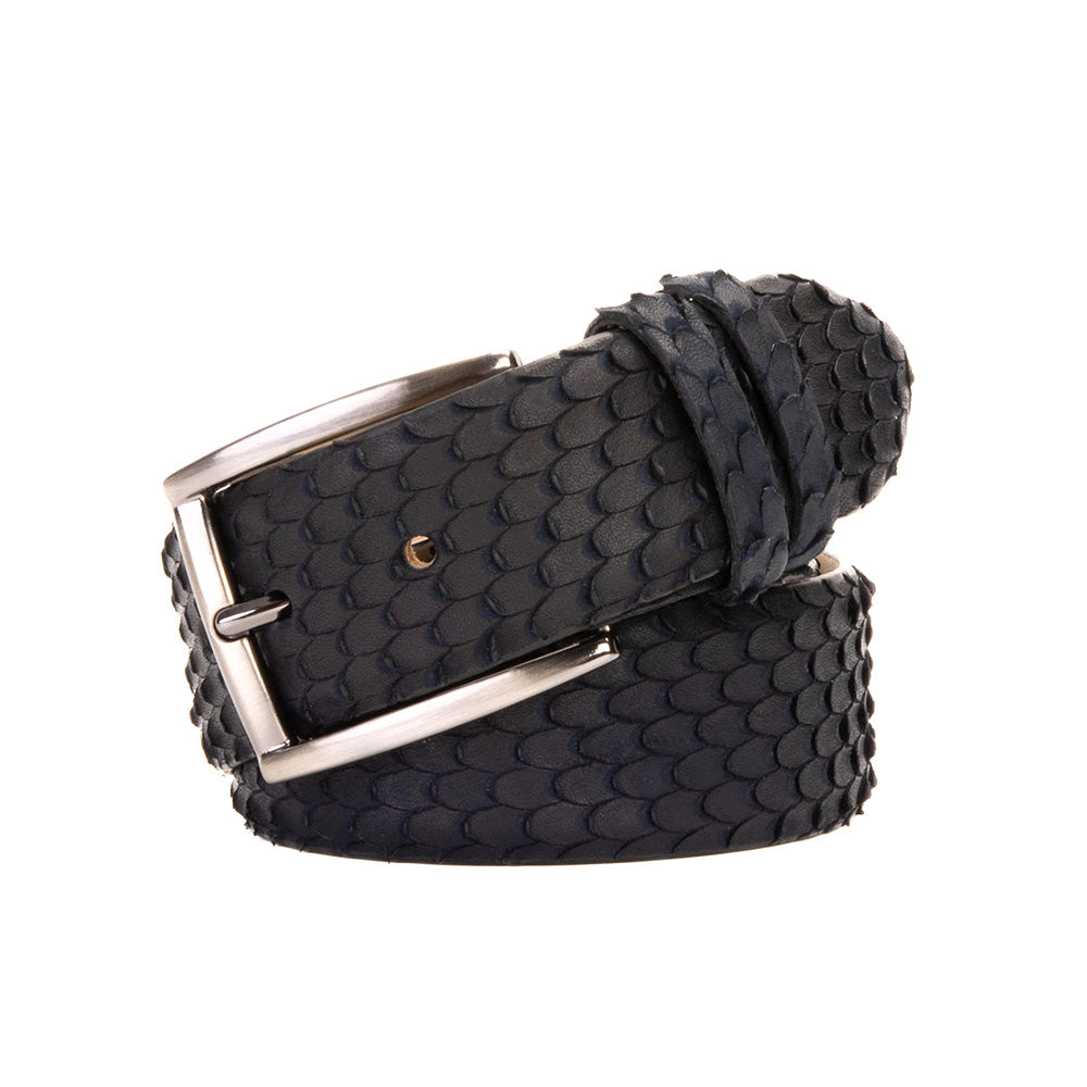Vinci Leather The Majesty Leather Belt Navy