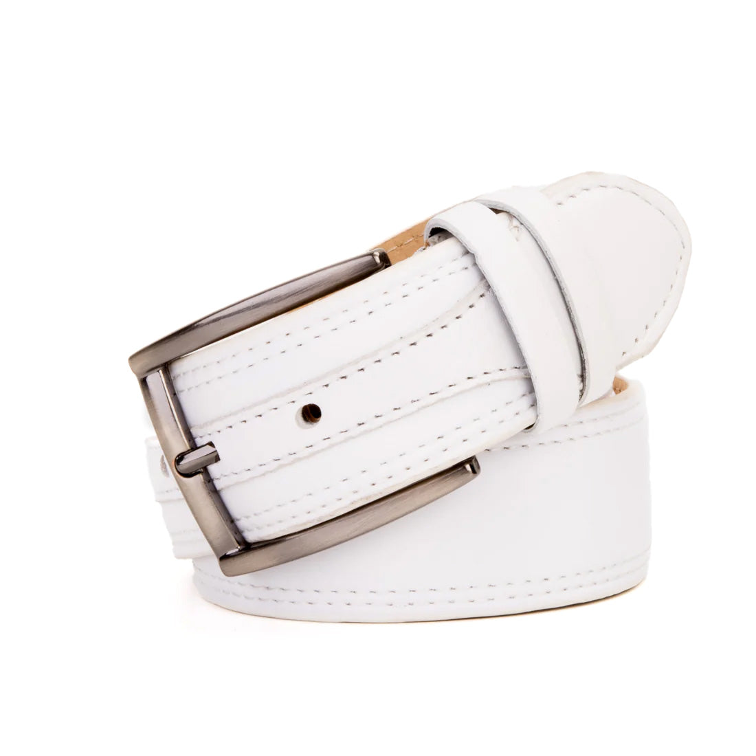 Vinci Leather The Lexington Leather Belt White