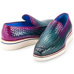 Paul Parkman Smart Woven Loafers Green & Purple