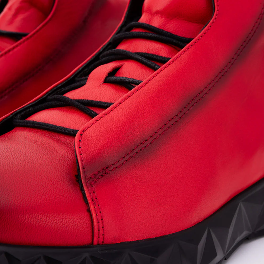 Vinci Leather The Vertex Leather Sneaker Red