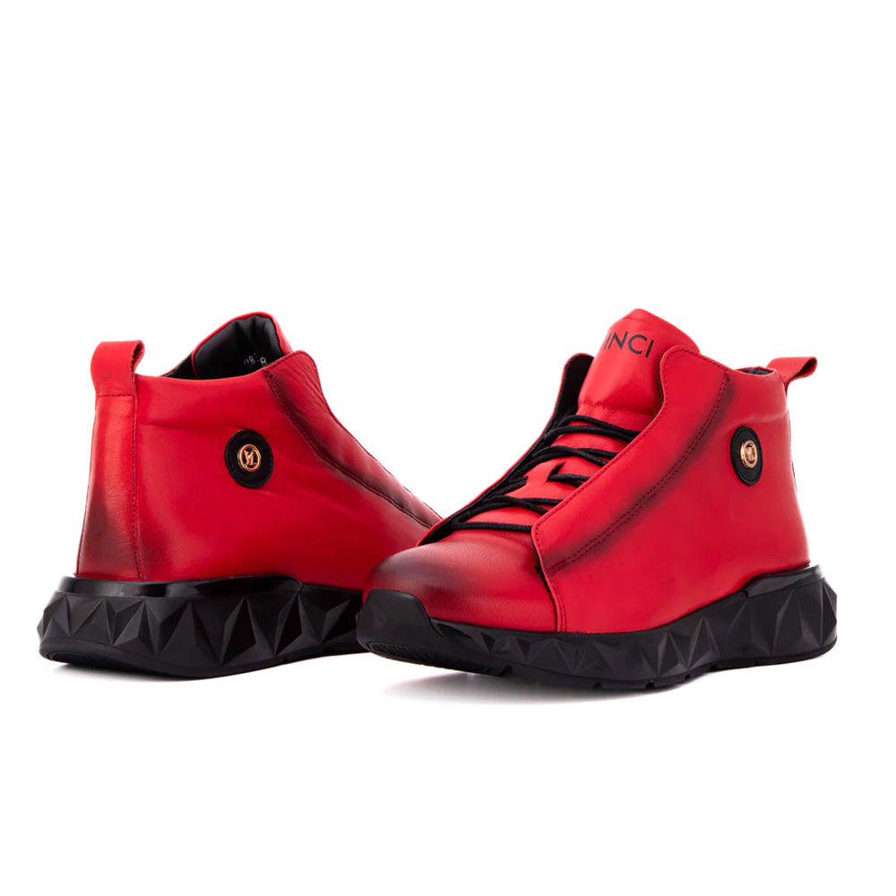 Vinci Leather The Vertex Leather Sneaker Red